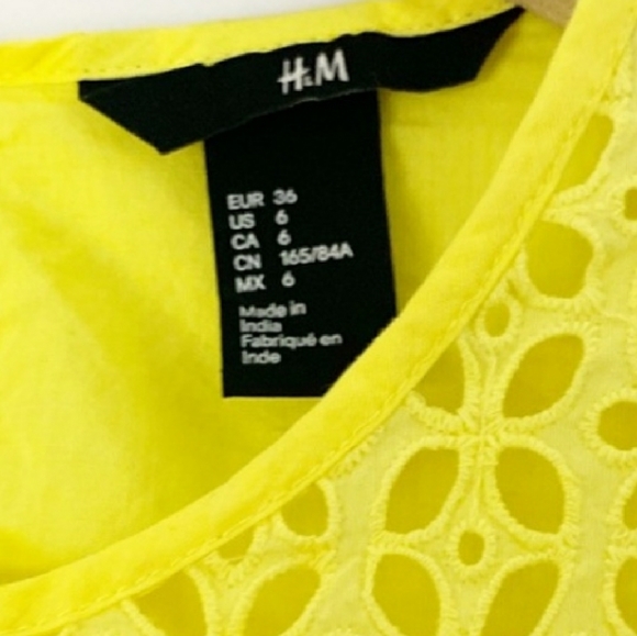 H&M yellow eyelet top - Picture 2 of 3